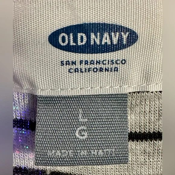 Old Navy Black and Gray Striped Long Sleeve Top - Picture 2 of 5